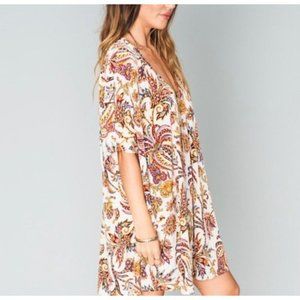 Show Me Your Mumu Cream Mae Mu Royal Paisley Oversized Tunic Size XS